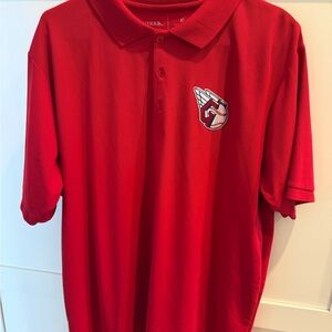 Cleveland Guardians Antigua Red Polo Shirt with Embroidered Logo